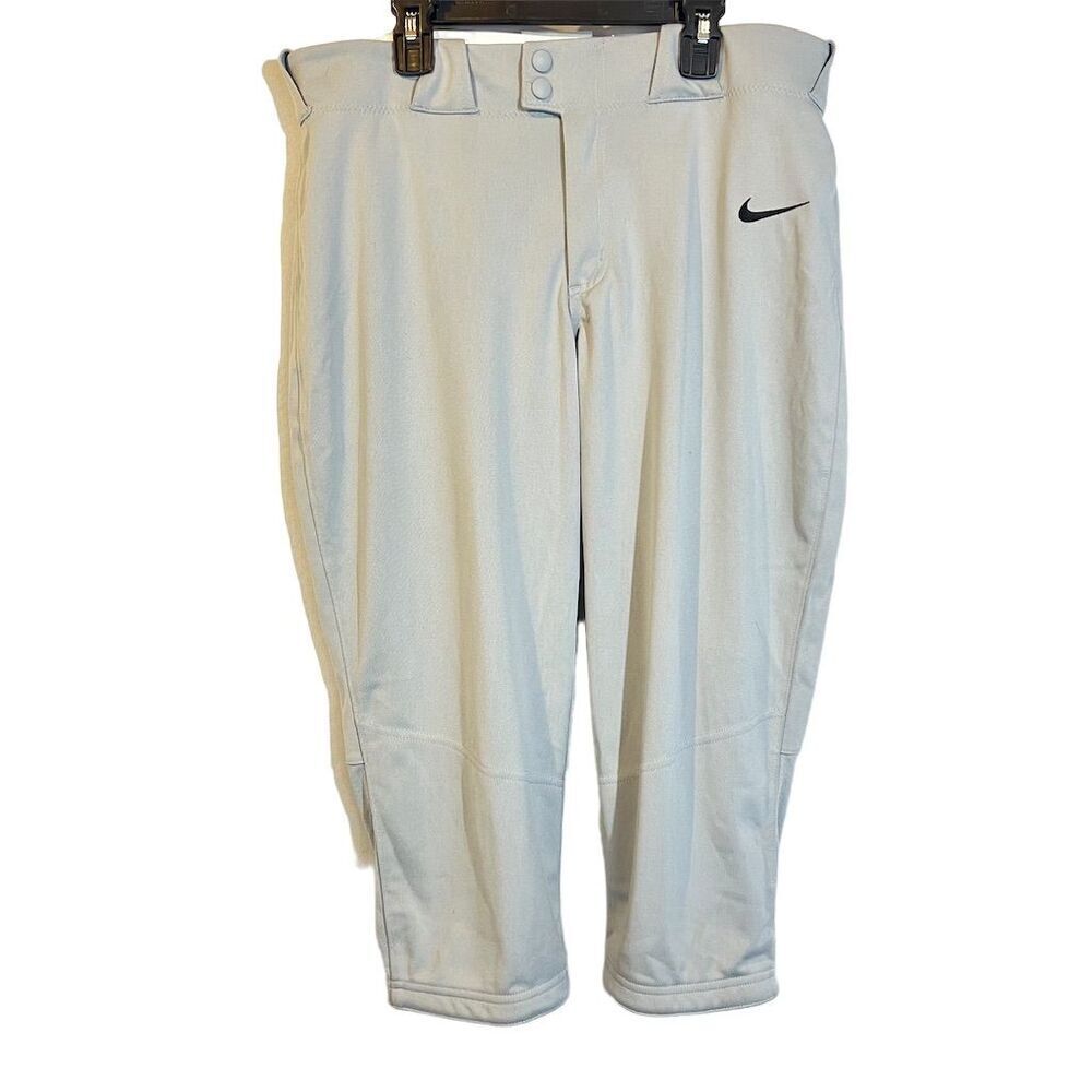 NWT Nike Women's Vapor Softball Baseball Pants‎ 3/4 Length Crop Gray Size L